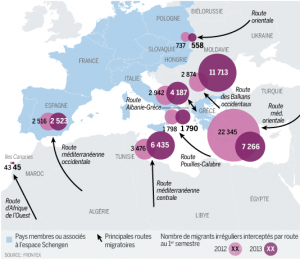 Image 1: Frontex, Migration to Europe 2012 and 2013
